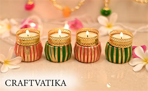 Buy CraftVatika Designer Unique Tealight Candle Holder Stand Diwali ...