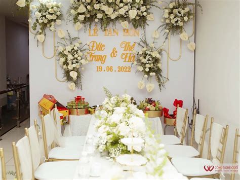 Trang Trí Gia Tiên Lễ Tân Hôn Trọn Gói Tông Trắng