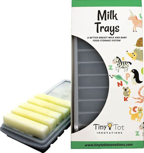 Buy Breast Milk Freezer Storage Trays, 10 - 1oz Bars, 2 Silicone Tray ...
