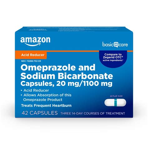 Amazon Basic Care Omeprazole and Sodium Bicarbonate Capsules 20mg ...