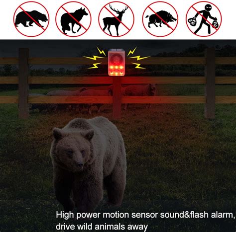 Buy LAFEINA Solar Sound & Strobe Light Alarm Motion Detector, Gunshot ...