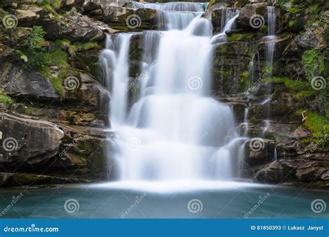 Gradas De Soaso. Waterfall in the Spanish National Park Ordesa a Stock ...