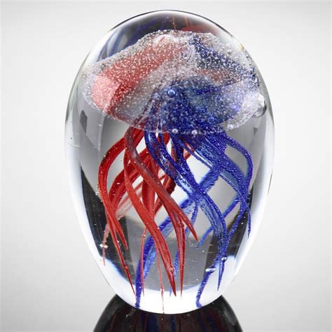 Buy Anecdotal Aardvark Art Glass Red & Blue Glow-in-The-Dark Jellyfish ...