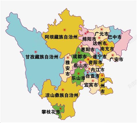 彩色四川地图png图片免费下载-素材0zjqaVWjj-新图网