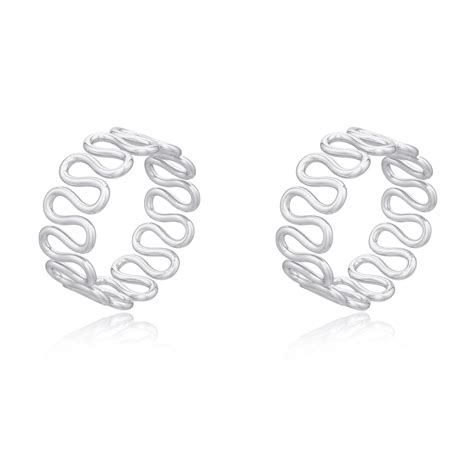 Buy Silver Cursive Toe Ring (Pair) Online - Unniyarcha – Unniyarcha Design