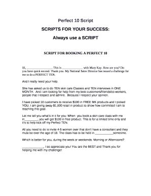 confirmation script Doc Template | pdfFiller