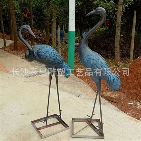 玻璃钢动物雕塑，公园丹顶鹤雕塑 - 卓景雕塑公司