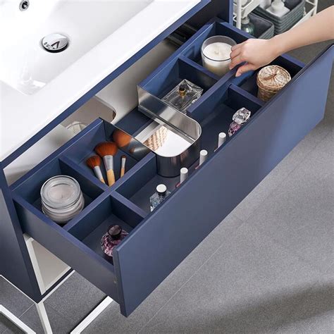 OVE Decors Mason 32-in Navy Blue Single Sink Bathroom Vanity with White ...