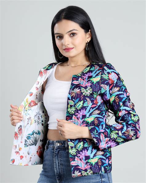 Catchy Petal Perfection Reversible Women's Jacket – Fabcurate