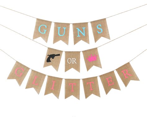 Baby Gender Reveal Party Supplies Burlap Banner For Gender Reveal ...