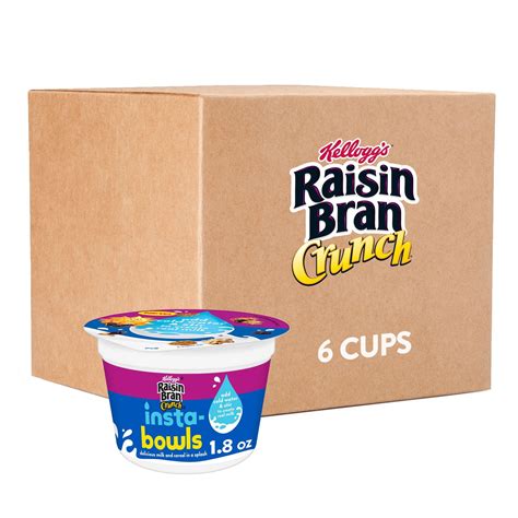 Kelloggs Raisin Bran Crunch Insta Bowls Cold Breakfast Cereal Instant ...