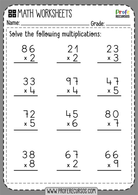 Image result for Printable Worksheet for 3rd Grade Multiplication