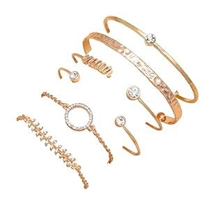 Buy Shining Diva Fashion Latest Stylish Multilayer Gold Plated Bangle ...