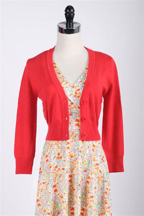 Tomato Red Cropped Cardigan – karina dresses