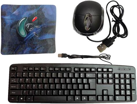 Anjo 3 in 1 Combo of Wired Keyboard, Wired LED Mouse, Mouse Pad ...