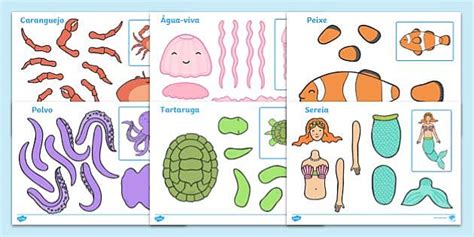 Personagens Articulados do Fundo do Mar (teacher made)