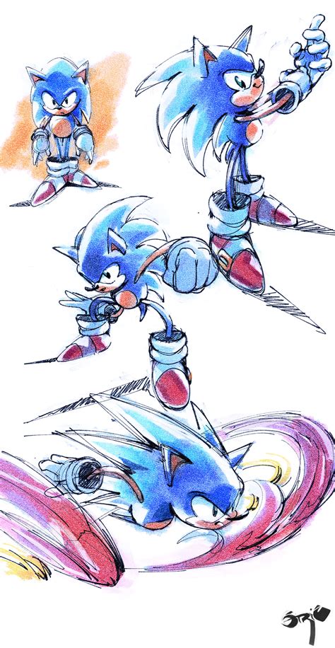 Modern Classic Sonic the Hedgehog poses by StriCNYN3 on DeviantArt
