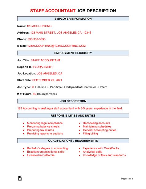 Staff Accountant Job Description