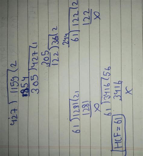 find the HCF by division method:1)427,1159,1281,3416Ans me quicklyif ...