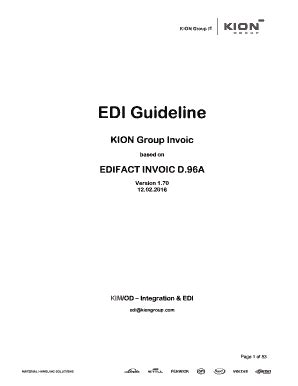 Fillable Online KION EDI Guideline - EDIFACT INVOIC D96A V170docx Fax ...