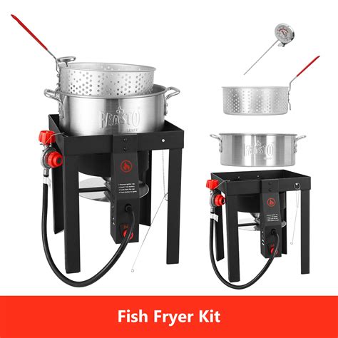 FEASTO 4 in 1 Turkey and Fish Fryer Set with 30 Qt & 10 Qt Aluminum ...