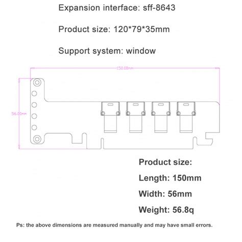 U2 PCIE 4.0 to 4 Ports U.2 NVME SFF-8643 Expansion Card Mainboard SSD ...