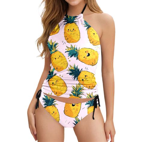 Bikini Top Women's Casual Summer Printed Two Piece Swimsuit Bathing ...
