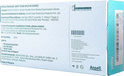Buy ANSELL MICRO TOUCH NITRILE N100 MULTIPURPOSE EXAMINATION GLOVE ...