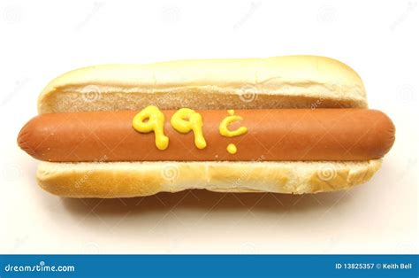 Foot Long Hot Dog With Lunch Written In Mustard Royalty-Free Stock ...