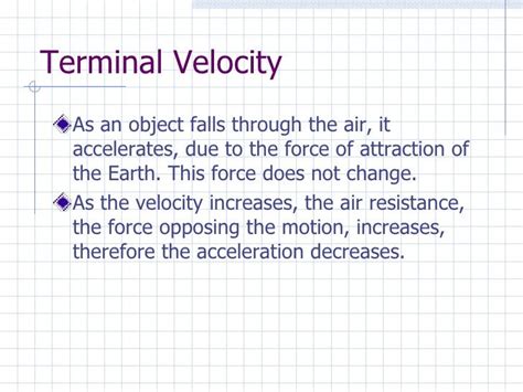 Image result for Terminal Velocity Examples