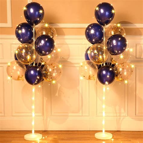 Amazon.com: Sosation 2 Set Floor Balloon Column Stand Kit with 40 Pcs ...