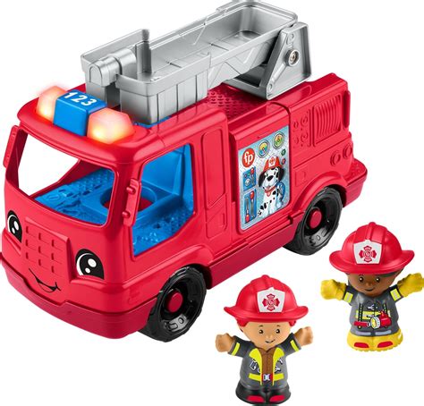 Fisher-Price Little People Toddler Toy Fire Truck Musical Push-Along ...