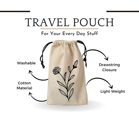 IVILLAGE Premium Reusable and Washable Cotton Fabric Drawstring Bag ...