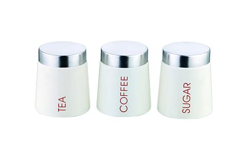 Buy BOXY Mild Steel Conical shaped Canister Set of 3 (Tea,Coffee,Sugar ...