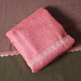 Pink Lucknowi Hand Embroidered Cotton Chikankari 3pc Unstitched Dress ...