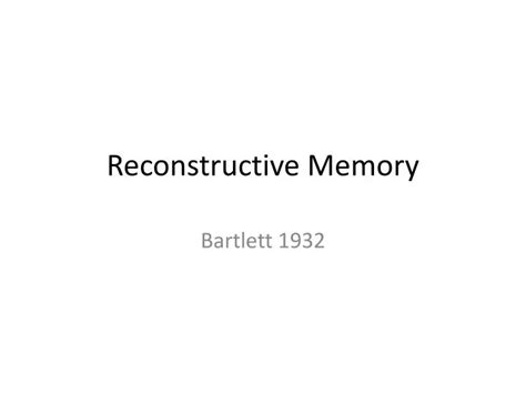 Image result for Reconstructive Memory Method