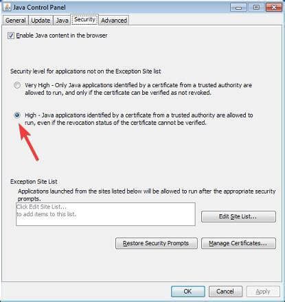 Image result for Solucionar Error de Seguridad Java