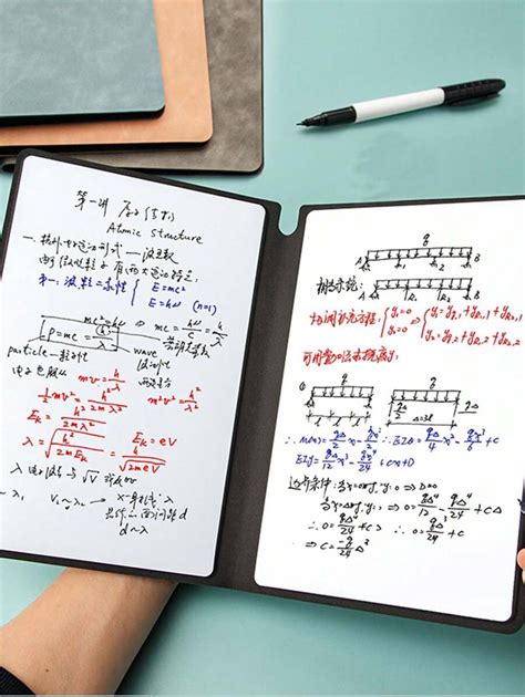 1pc Small White Board Leather Whiteboard Notebook Notepad Erasable A5 ...