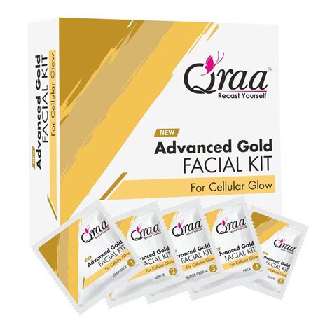 Qraa Advance Gold One Time Facial Kit For Cellular Glow- 5 Steps Facial ...