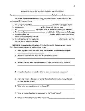Fillable Online 1 Study Guide: Comprehension Quiz Chapter 6 and Point ...