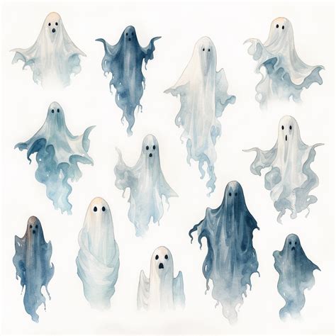There are many different types of ghosts in this picture generative ai ...