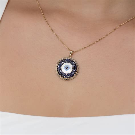 Orb of Protection Evil Eye Gold Pendant