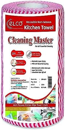 ELCO Non-Woven Kitchen Towel Roll - 80 Pulls Kitchen Tissue Washable ...