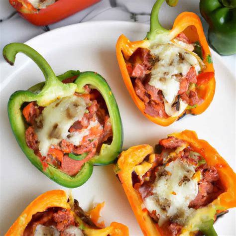 Keto Pizza Stuffed Peppers - Everyday Ketogenic