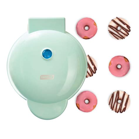 Dash Express Mini Compact Electric Donut Maker, Non-Stick Surface, Aqua ...