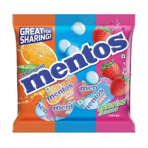 Mentos, Rainbow Assorted, Chewy Dragees Pouch, 108g, (40pc x 2.7 Grams ...