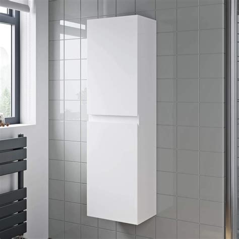 Artis Wall Mounted Tall Bathroom Cabinet - White Gloss India | Ubuy
