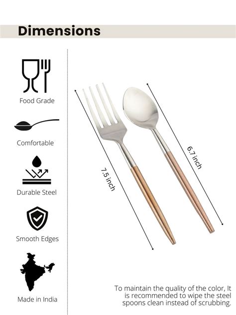 VarEesha Radiant Brown Handled Matt Finish Stainless Steel Flatware Set ...