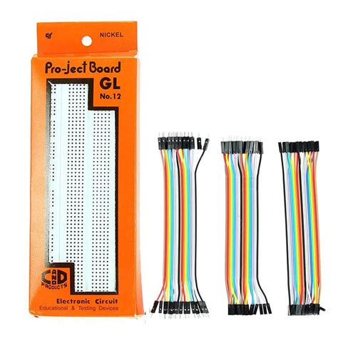 Breadboard GL12 + 60 Pieces 10cm Jumper Wires (Male to Male, Male to F ...