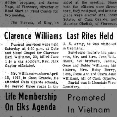 Obituary for Clarence Earl Williams - Newspapers.com™